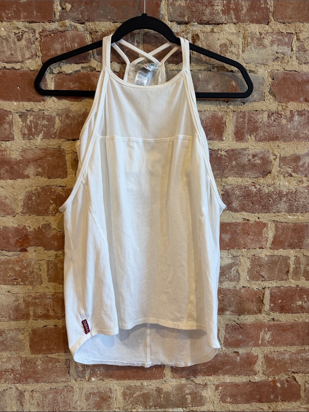 Hard Tail Women's White Strappy Tank Top with built in sports bra